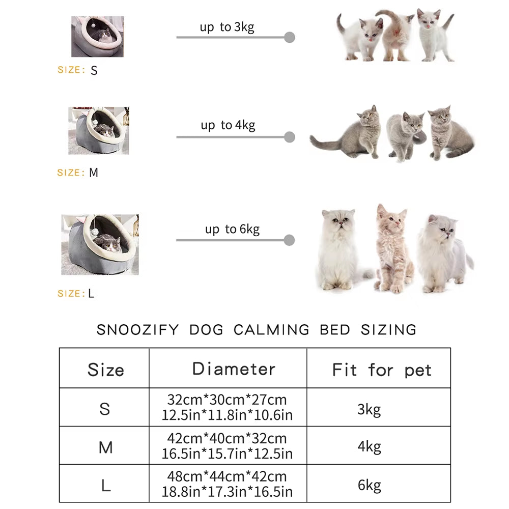 1PC Warm Winter Four Seasons Universal Semi-Closed Cute Comfortable Cat Nest Bed Warm Pet Nest