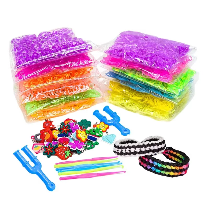 DIY Hand Knitting Machine Rubber Band Loom Bands Children Handmade Rubber Band Knitting Toys Colorful Bracelet Craft Toys