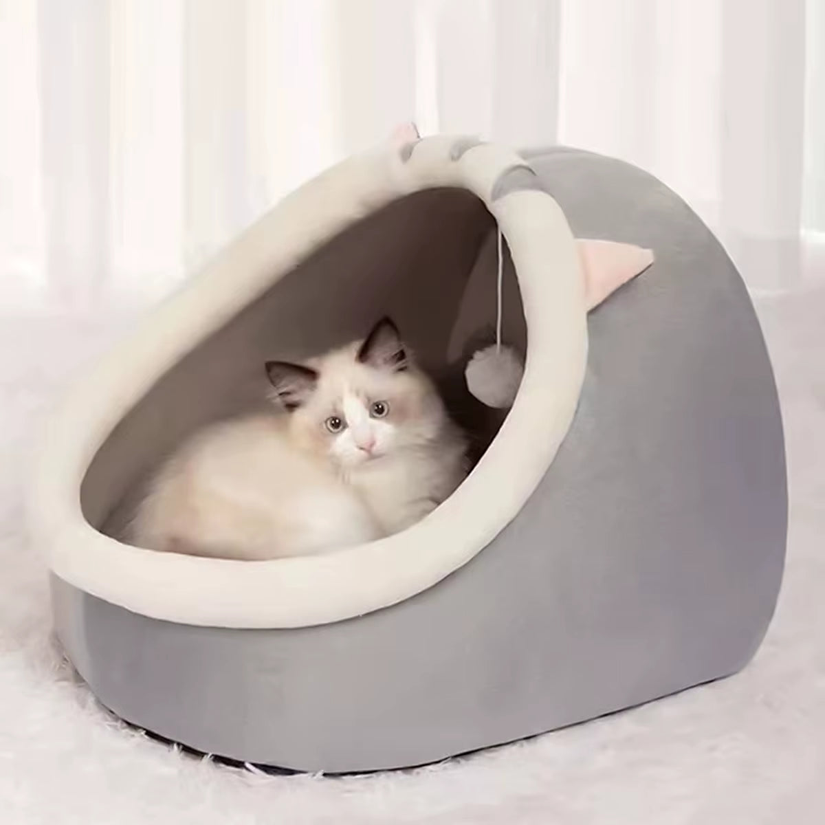 1PC Warm Winter Four Seasons Universal Semi-Closed Cute Comfortable Cat Nest Bed Warm Pet Nest