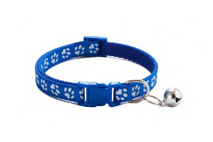 Pet Collar with Bell Cartoon Footprint Colorful Dog Puppy Cat Accessories Kitten Collar Adjustable Safety Bell Ring Necklace Dog