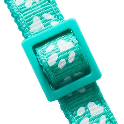 Pet Collar with Bell Cartoon Footprint Colorful Dog Puppy Cat Accessories Kitten Collar Adjustable Safety Bell Ring Necklace Dog