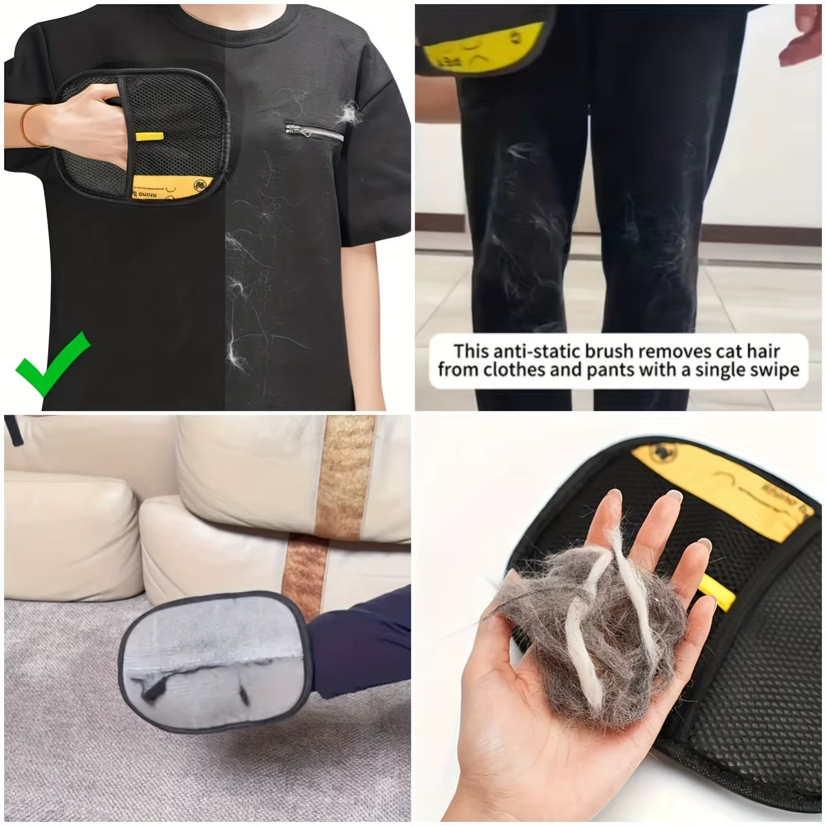 Pet Hair Removal Gloves Brush Brushes Tool Remover Cat Dog Grooming Cleaning Removing Collection Sofa Carpet Clothes House Home